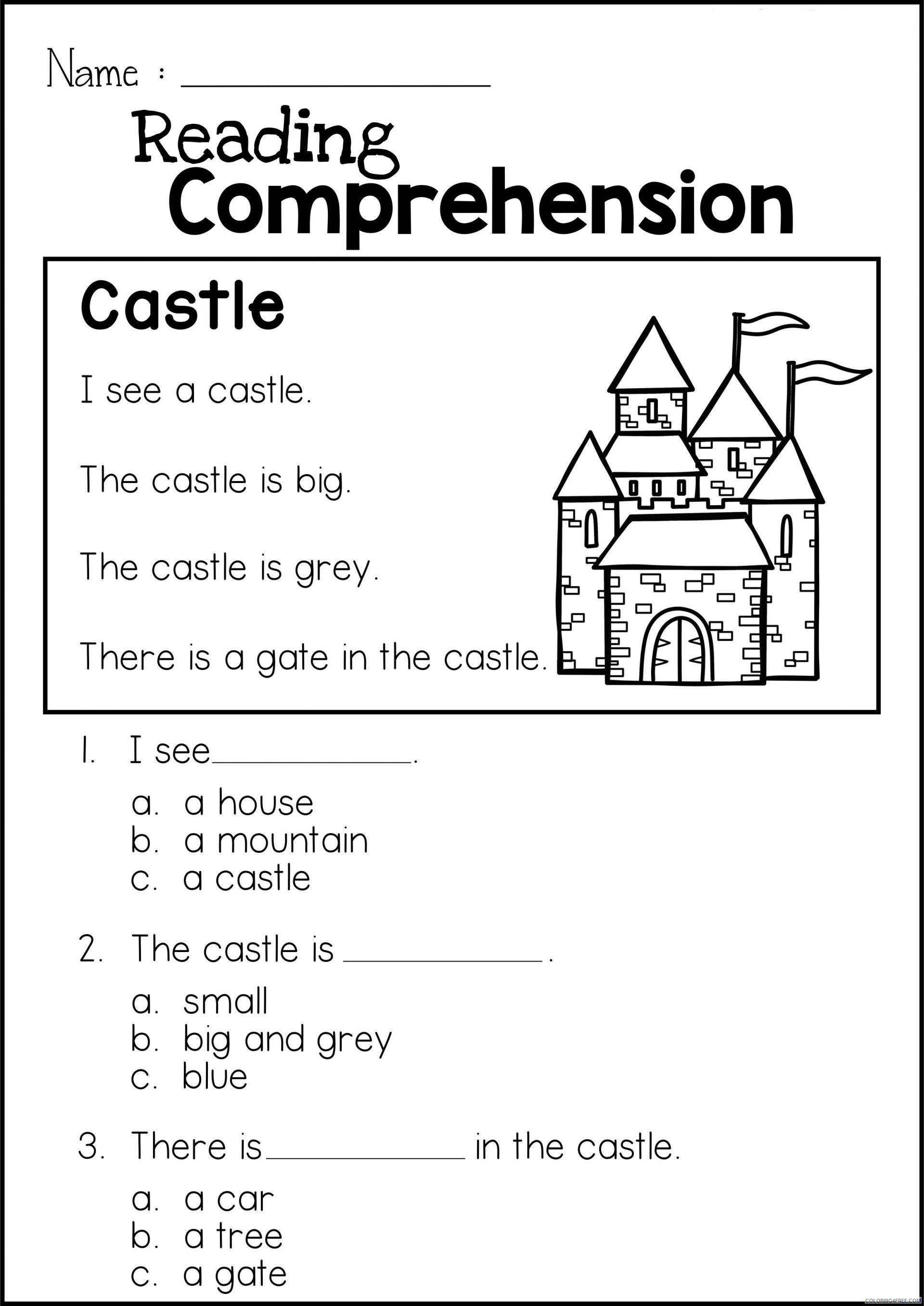 1st Grade Coloring Pages Educational Reading Comprehension Worksheet 2020 0094 Coloring4free