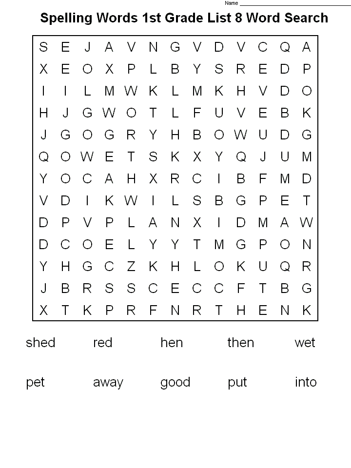 1st Grade Coloring Pages Educational Word Search Spelling Words Print 2020 0074 Coloring4free