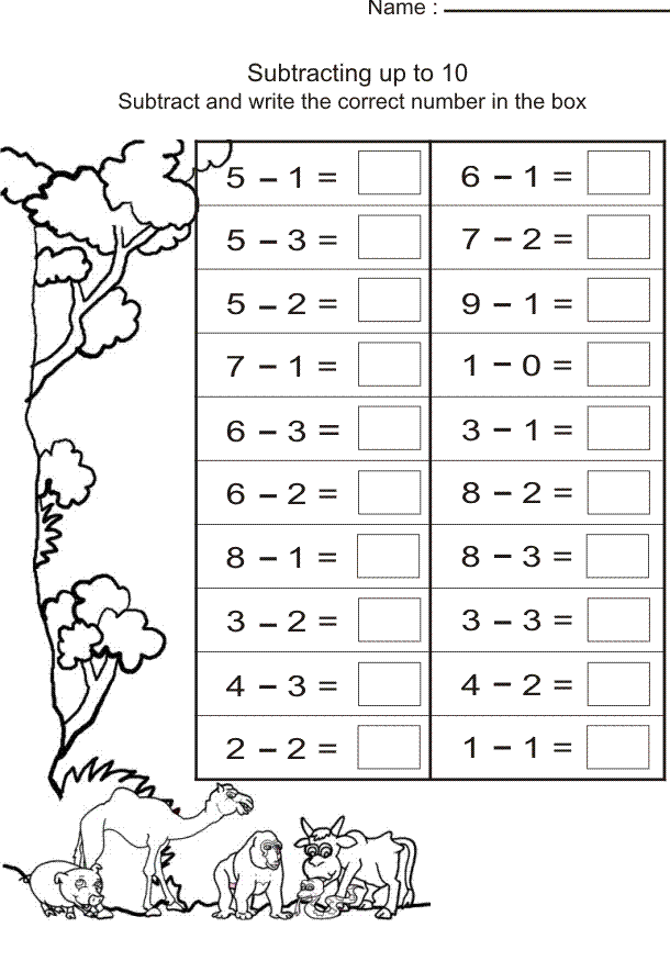 1st Grade Coloring Pages Educational Worksheet Subtraction Printable 2020 0079 Coloring4free