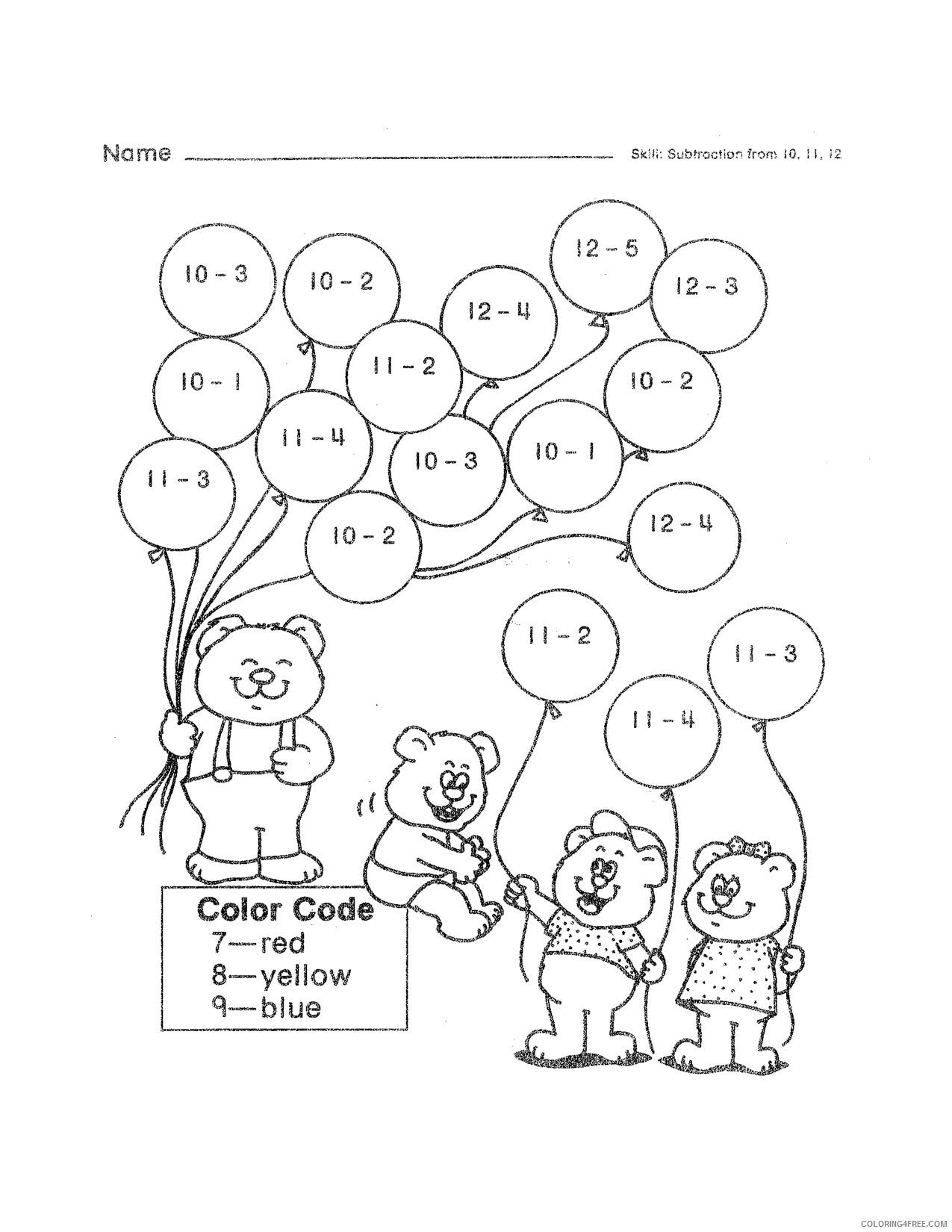 2nd Grade Coloring Pages Educational Color by Subtraction Worksheet 2020 0228 Coloring4free