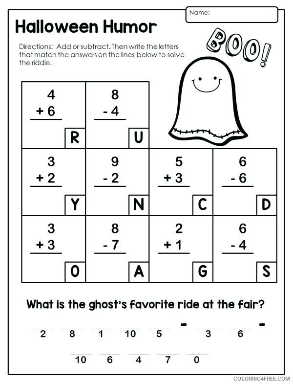 2nd Grade Coloring Pages Educational Halloween Worksheets Printable 2020 0131 Coloring4free