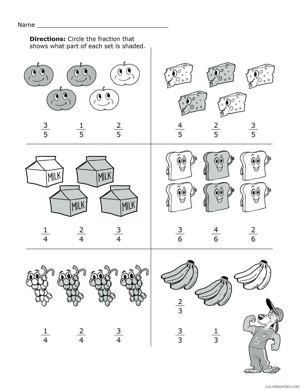 25nd Grade Coloring Pages Educational Math Fractions Worksheets With Regard To 2nd Grade Fractions Worksheet