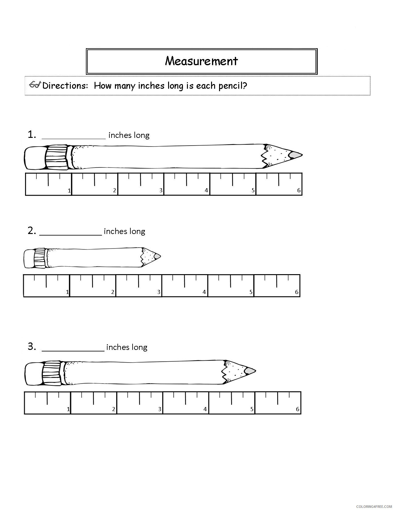 2nd Grade Coloring Pages Educational Math Worksheet Measurement Print 2020 0144 Coloring4free