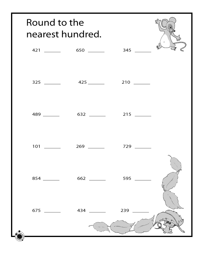 2nd Grade Coloring Pages Educational Math Worksheets Rounding Printable 2020 0152 Coloring4free
