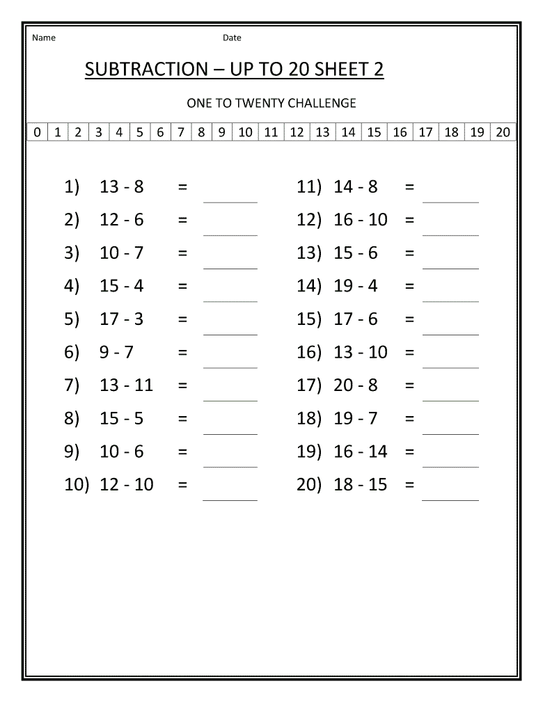 2nd Grade Coloring Pages Educational Math Worksheets Subtraction to 20 2020 0153 Coloring4free