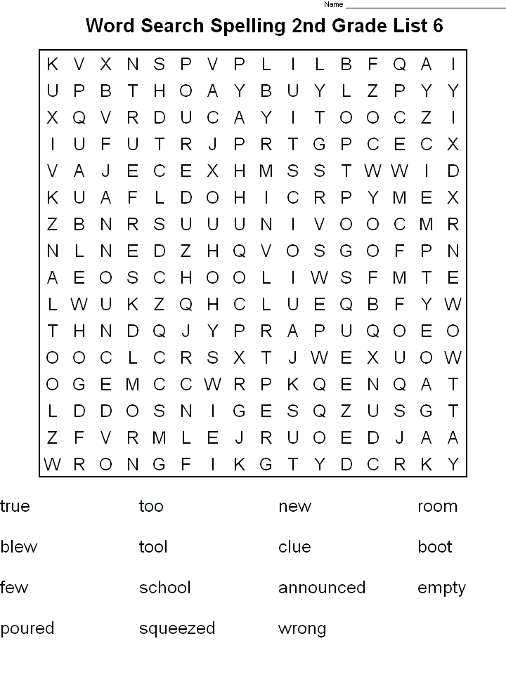 2nd Grade Coloring Pages Educational Spelling Word Search Printable 2020 0185 Coloring4free