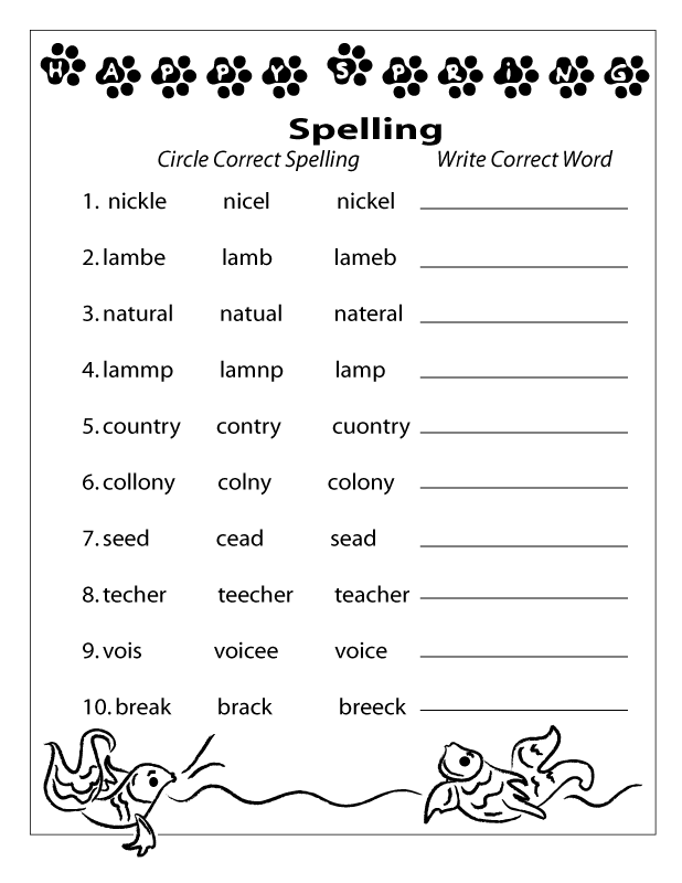 2nd Grade Coloring Pages Educational Spelling Worksheets Printable 2020 0200 Coloring4free