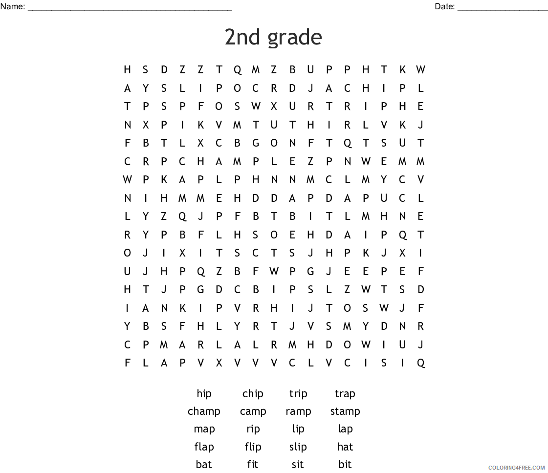 2nd Grade Coloring Pages Educational Word Search Printable 2020 0212 Coloring4free