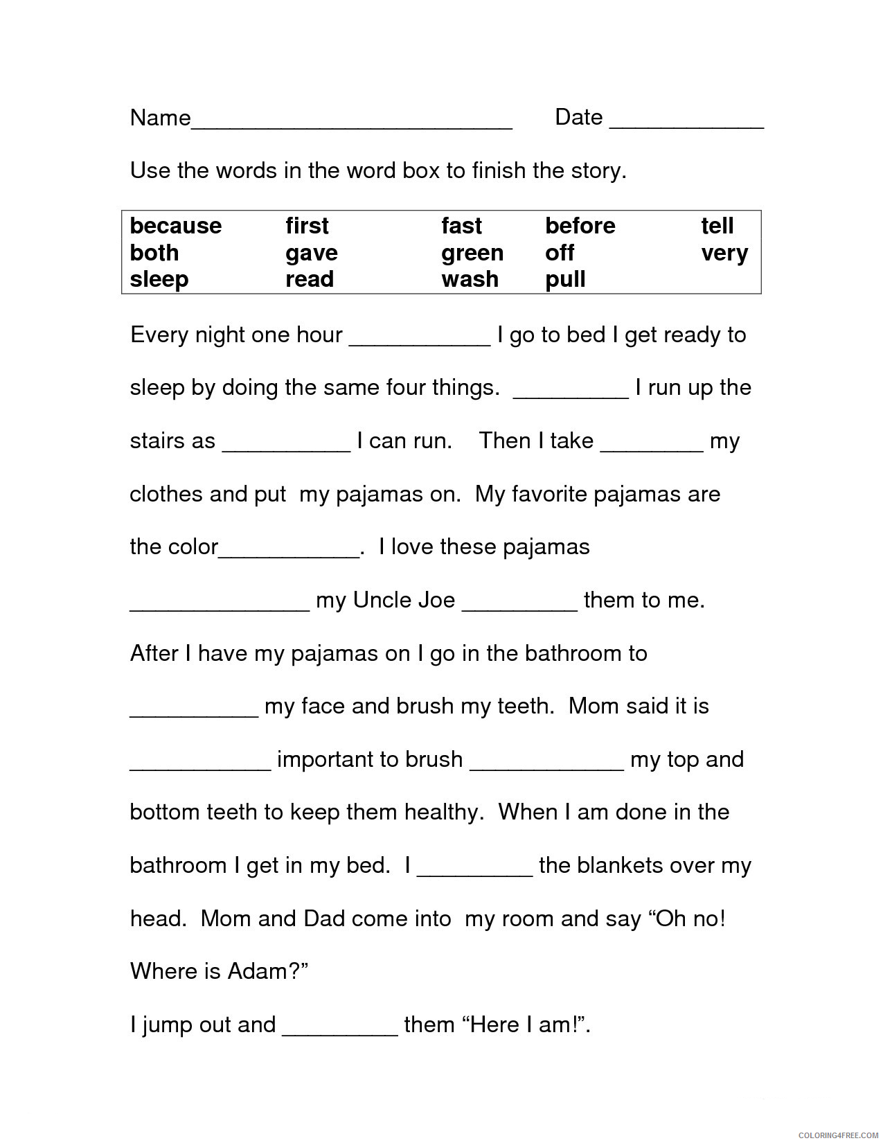 2nd Grade Coloring Pages Educational Worksheets Finish the Story 2020 0121 Coloring4free