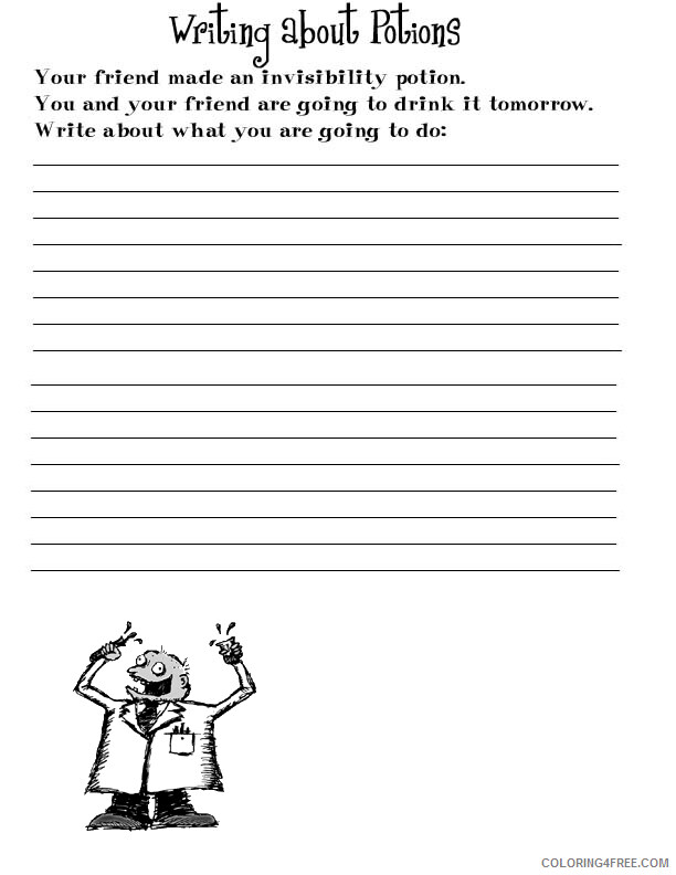 2nd Grade Coloring Pages Educational Writing About Potions Worksheet 2020 0218 Coloring4free