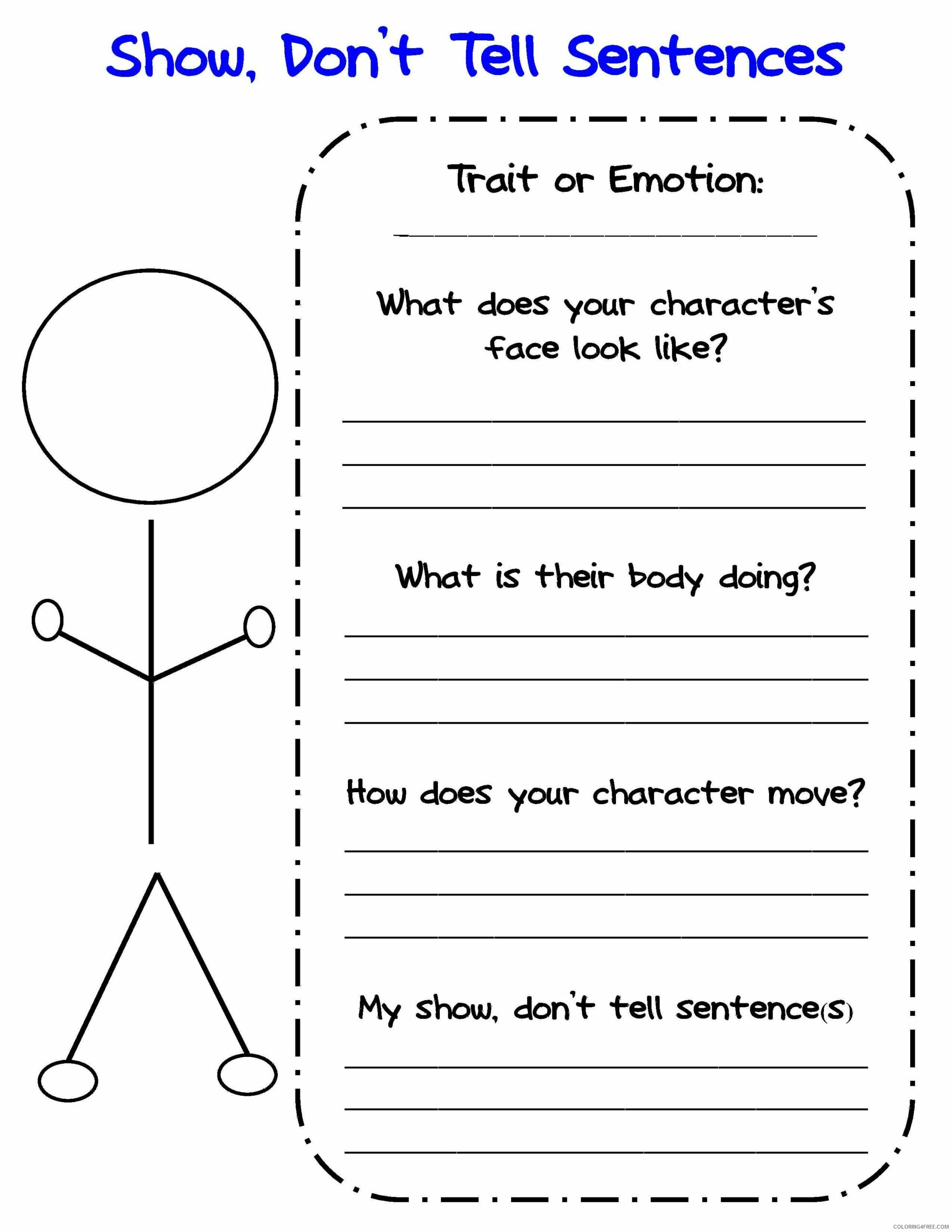2nd Grade Coloring Pages Educational Writing Worksheet Emotions Print 2020 0222 Coloring4free