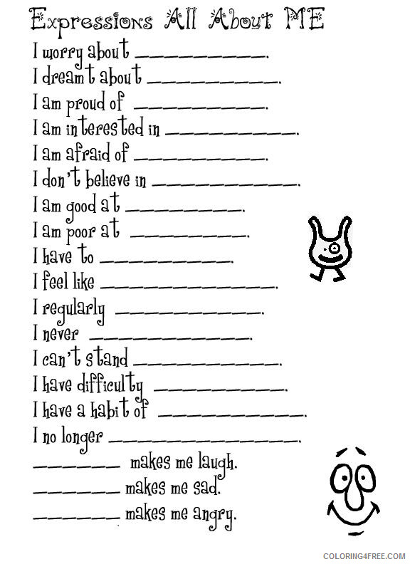 2nd Grade Coloring Pages Educational Writing Worksheet about Me 2020 0221 Coloring4free