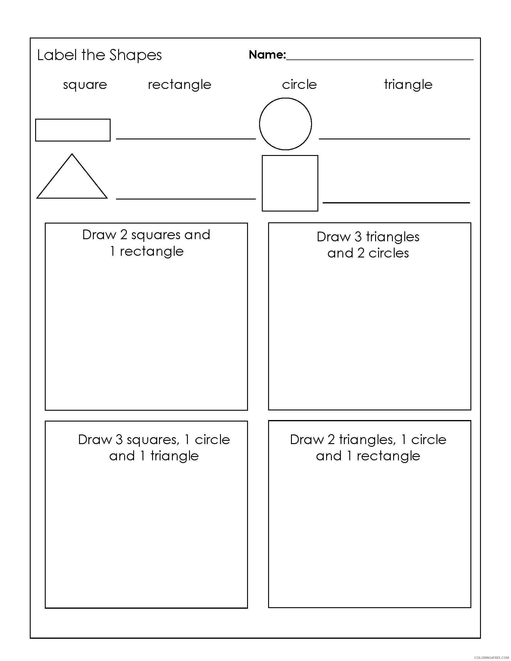 3rd Grade Coloring Pages Educational Worksheets Shapes Printable 2020 0298 Coloring4free