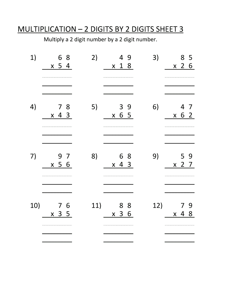 4th Grade Coloring Pages Educational Multiplication Worksheets 2 digits 2020 0360 Coloring4free