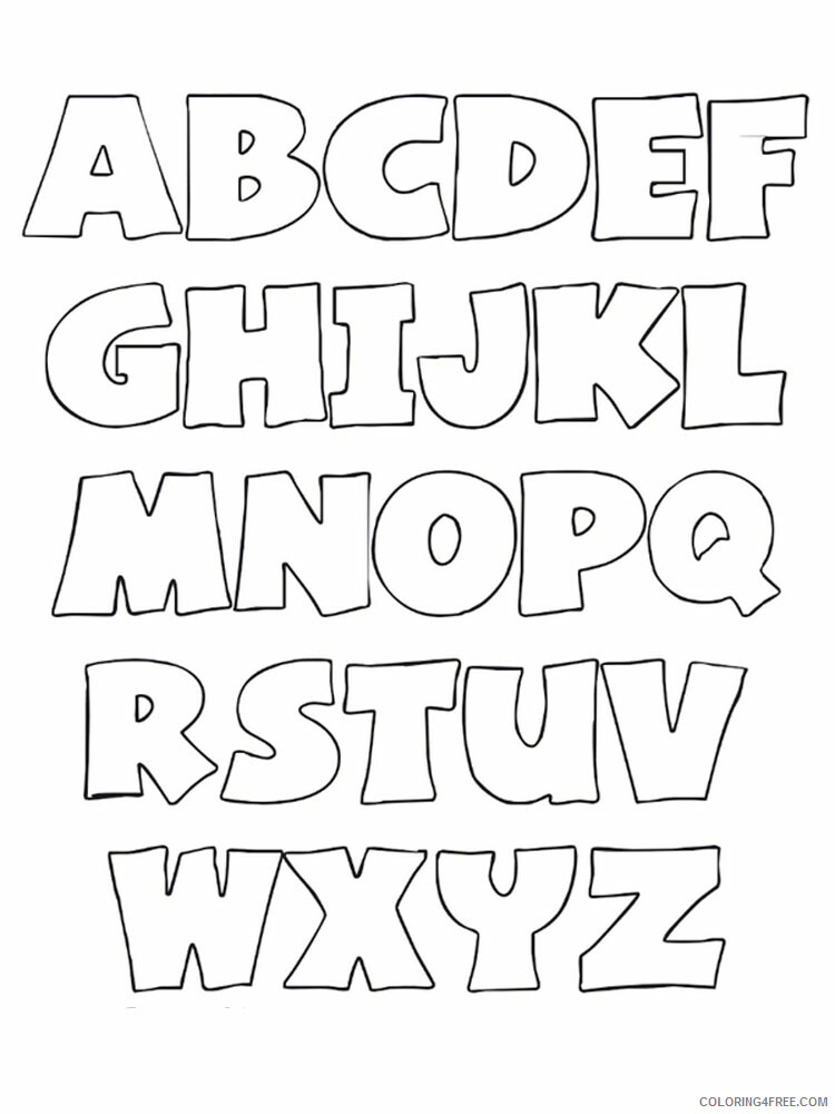 ABC Coloring Pages Educational abc stencils alphabet2 Printable 2020 0393 Coloring4free