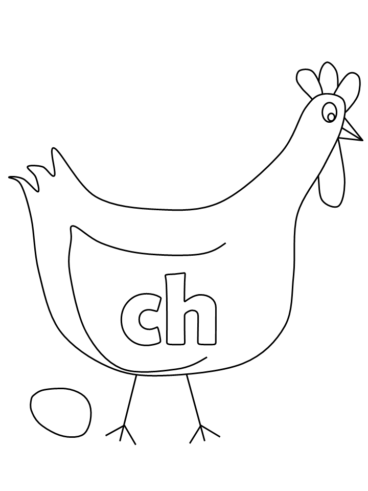 ABC Coloring Pages Educational ch chicken Printable 2020 0424 Coloring4free