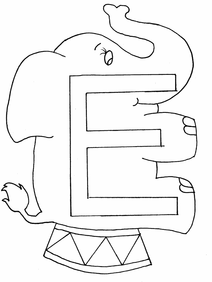 ABC Coloring Pages Educational e elephant Printable 2020 0427 Coloring4free