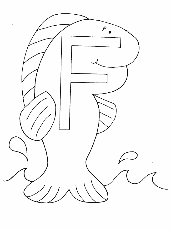 ABC Coloring Pages Educational f fish Printable 2020 0429 Coloring4free