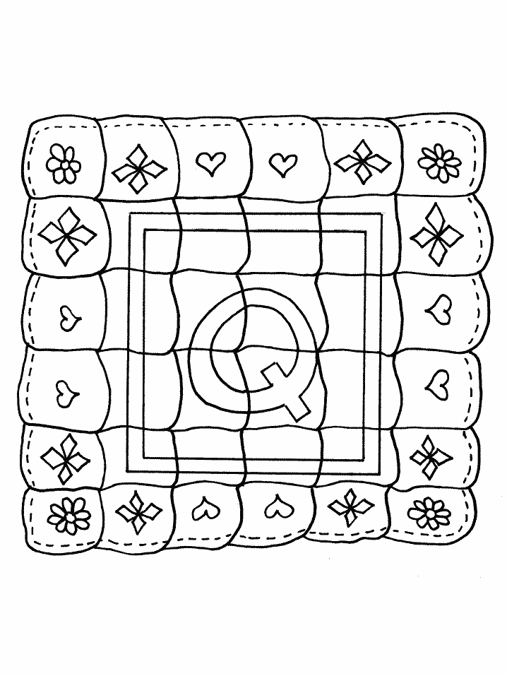 ABC Coloring Pages Educational q quilt Printable 2020 0451 Coloring4free