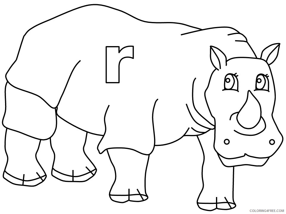 ABC Coloring Pages Educational r rhino Printable 2020 0452 Coloring4free
