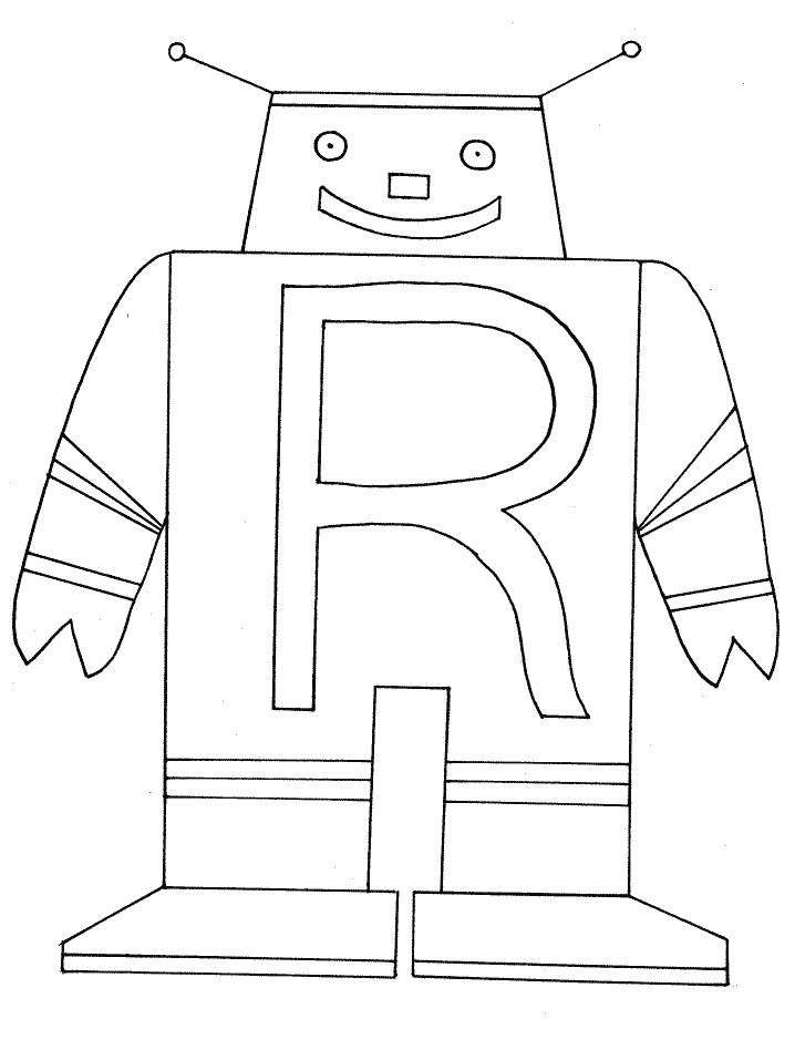 ABC Coloring Pages Educational r robot Printable 2020 0453 Coloring4free