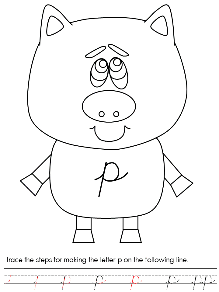 ABC Coloring Pages Educational script p Printable 2020 0471 Coloring4free