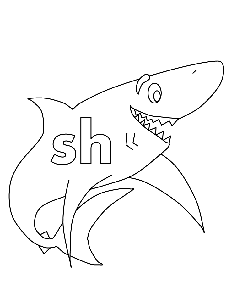 ABC Coloring Pages Educational sh shark Printable 2020 0485 Coloring4free