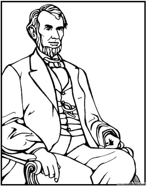 Abraham Lincoln Coloring Pages Educational Famous Printable 2020 0532 Coloring4free
