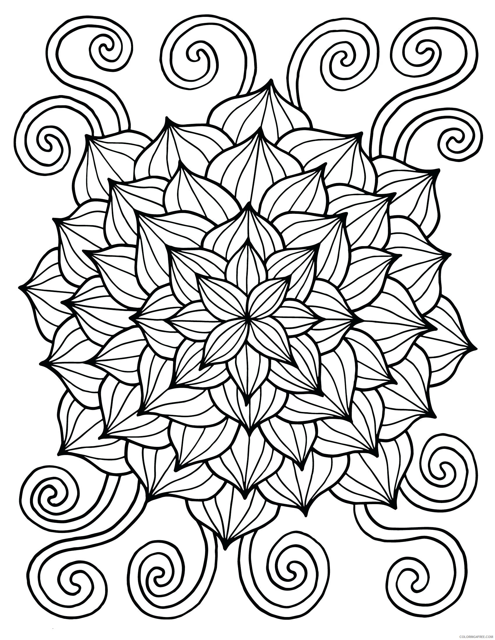 Abstract Coloring Pages Adult Flower for Spring Printable 2020 053 Coloring4free