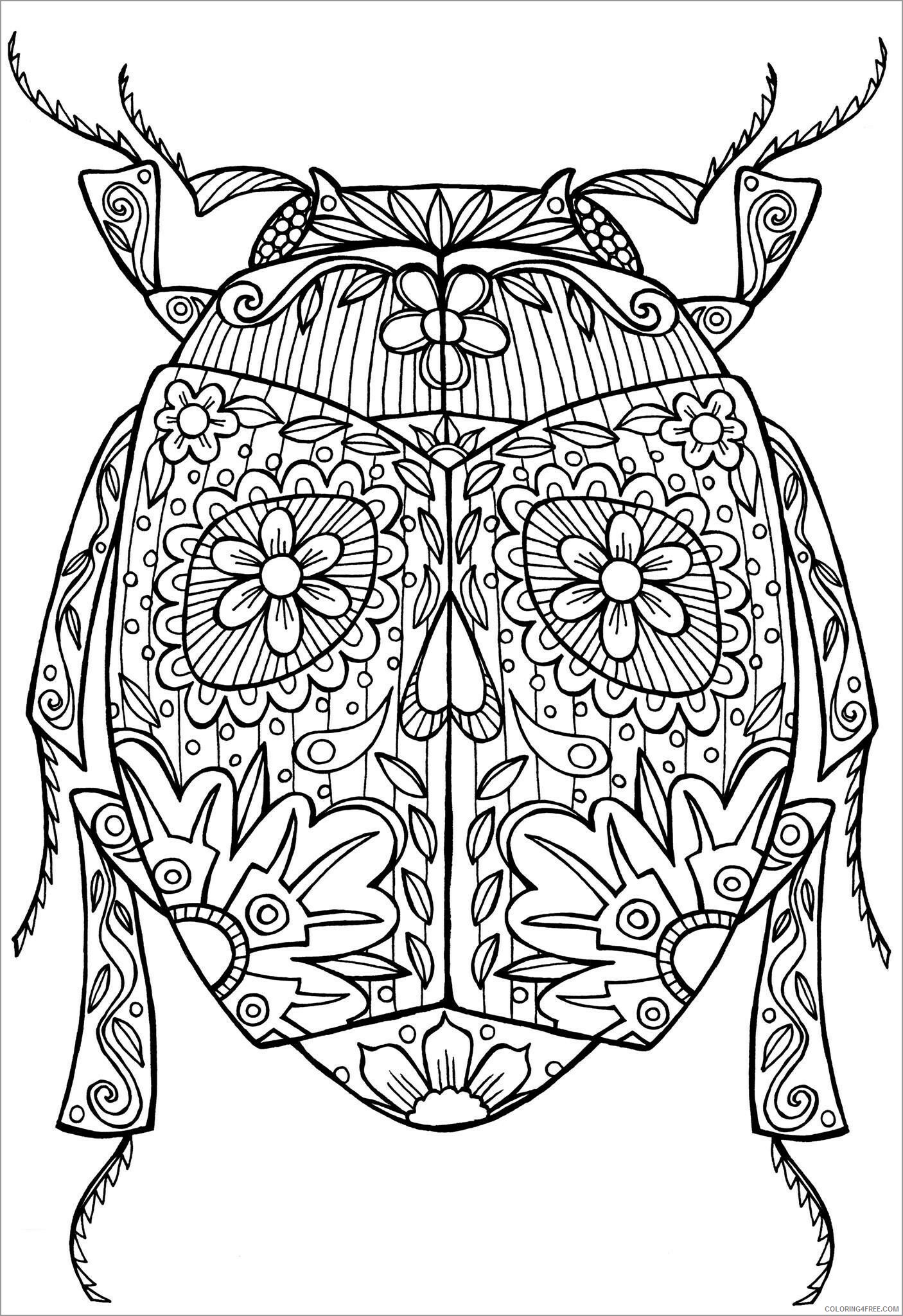 Abstract Coloring Pages Adult abstract beetle bug Printable 2020 025 Coloring4free