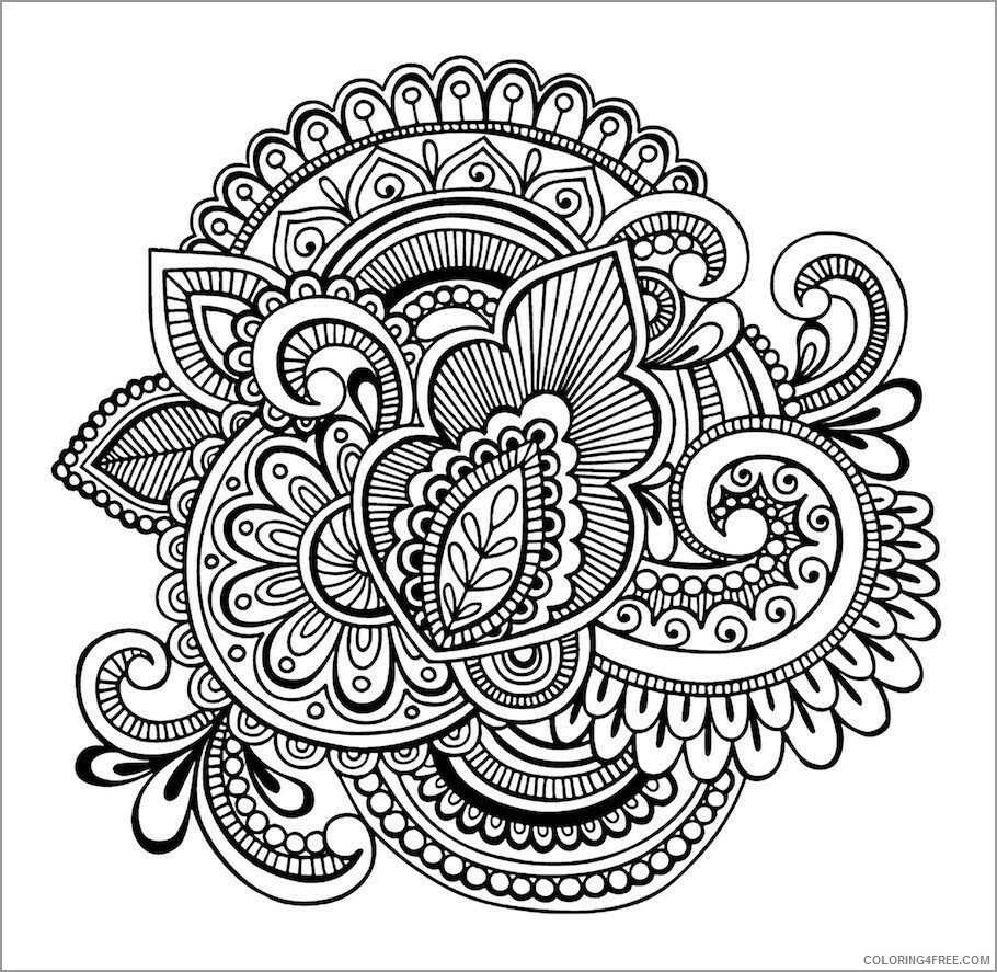Abstract Coloring Pages Adult abstract flower for adults Printable 2020 045 Coloring4free