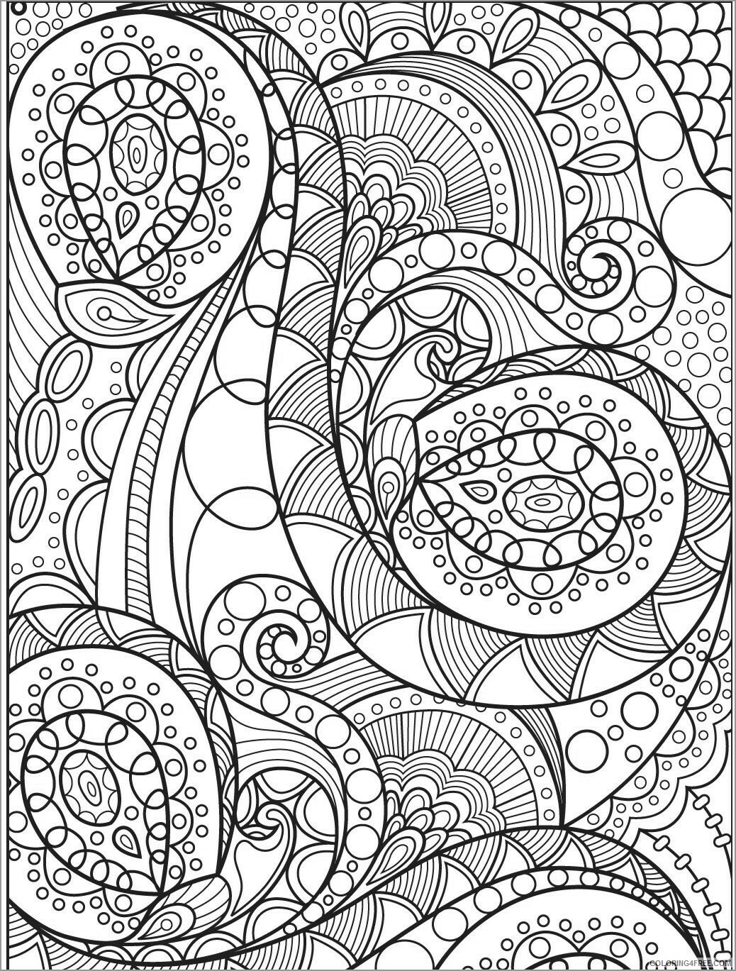 Abstract Coloring Pages Adult abstract mandala advanced level Printable 2020 046 Coloring4free