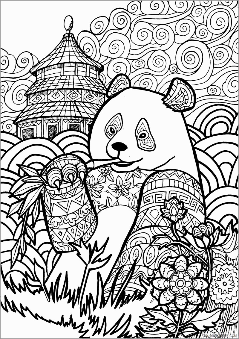 Abstract Coloring Pages Adult abstract panda Printable 2020 036 Coloring4free