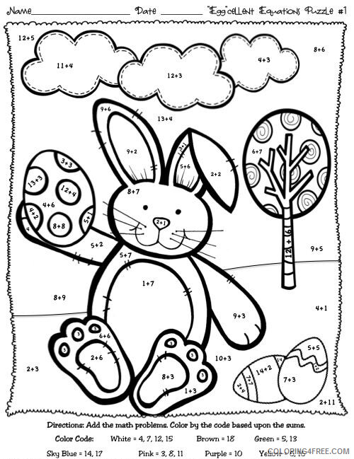 Addition Coloring Pages Educational Easter by Addition Worksheet 2020 0552 Coloring4free