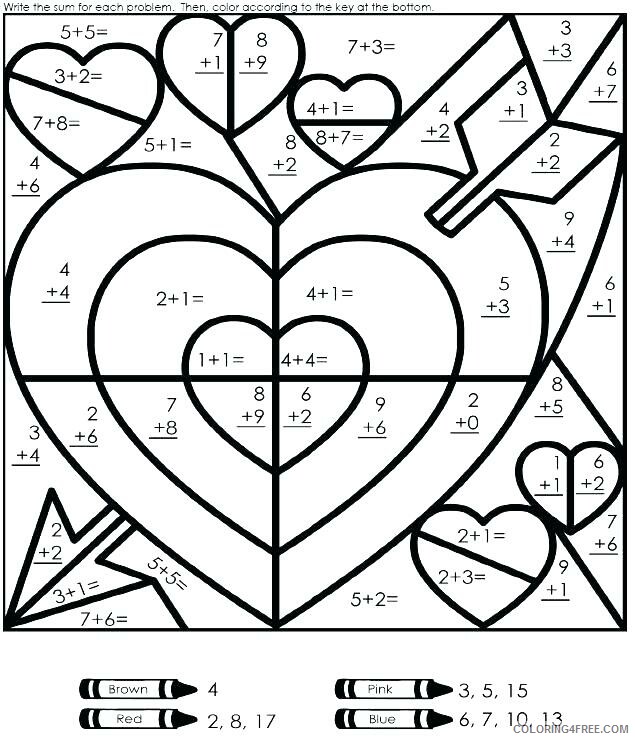 Addition Coloring Pages Educational Math Addition by Number Printable 2020 0574 Coloring4free