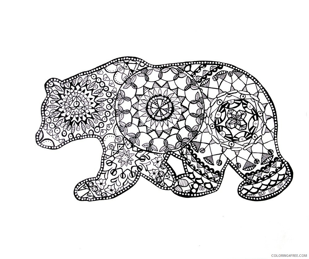 Adult Animals Coloring Pages Animal for Adults Bear Printable 2020 114 Coloring4free