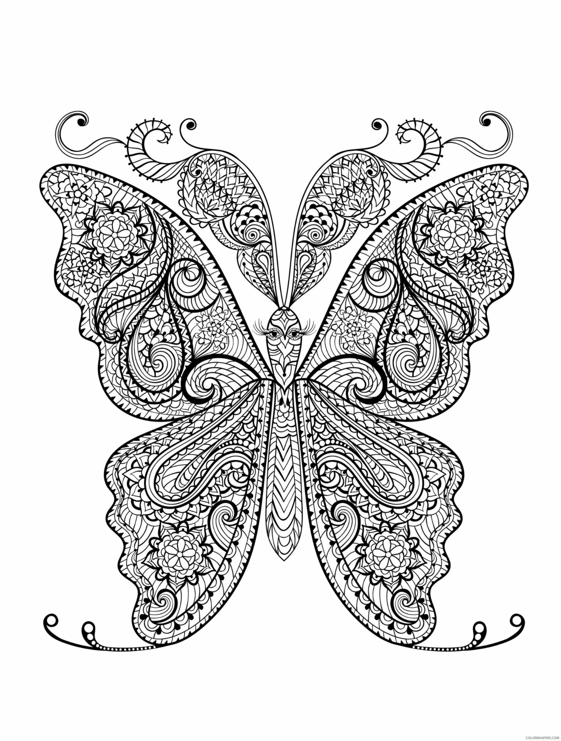 Adult Animals Coloring Pages Animal for Adults Butterfly Printable 2020 115 Coloring4free