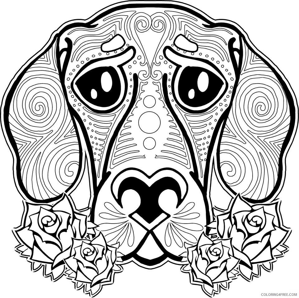 Adult Animals Coloring Pages Animal for Adults Dog Printable 2020 116 Coloring4free