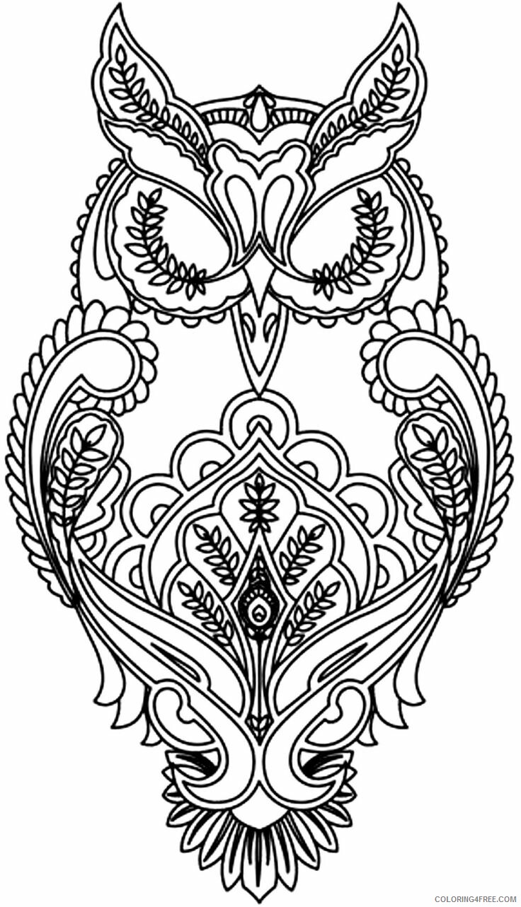 Adult Animals Coloring Pages Animal for Adults Free Owl Printable 2020 117 Coloring4free
