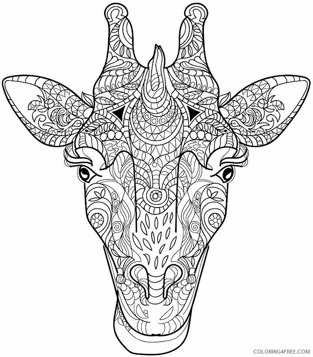 Adult Animals Coloring Pages Animal for Adults Giraffe Printable 2020 120 Coloring4free