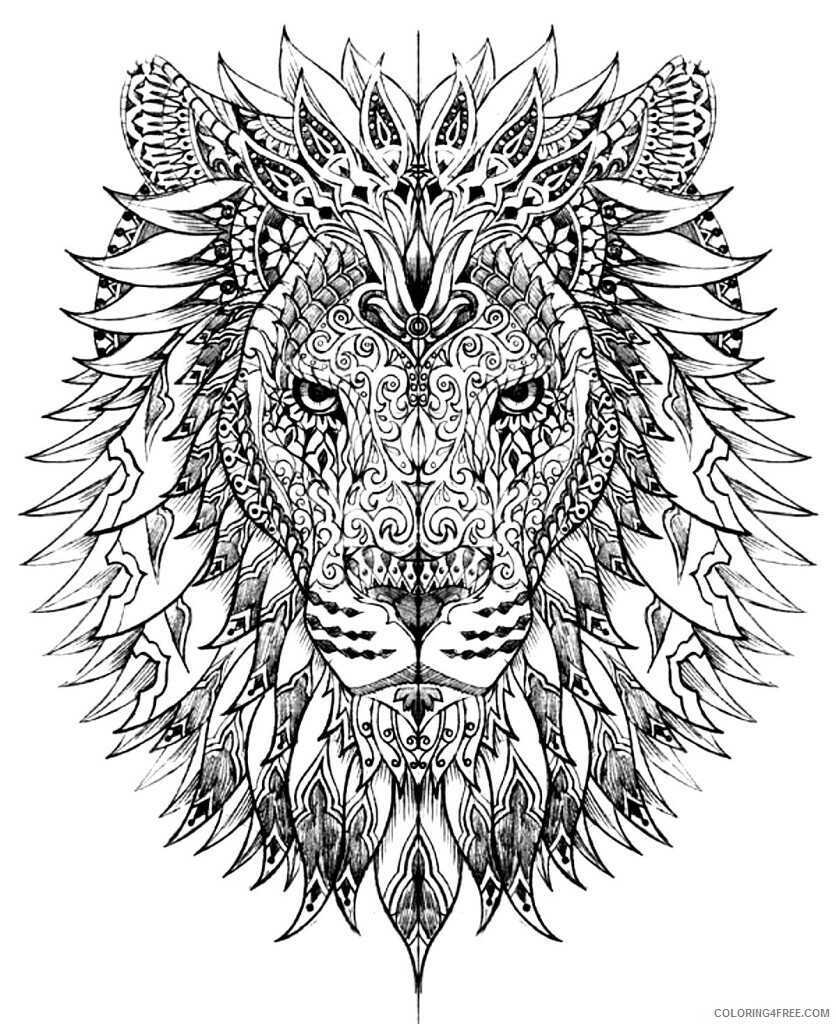 Adult Animals Coloring Pages Animal for Adults Lion Printable 2020 124 Coloring4free