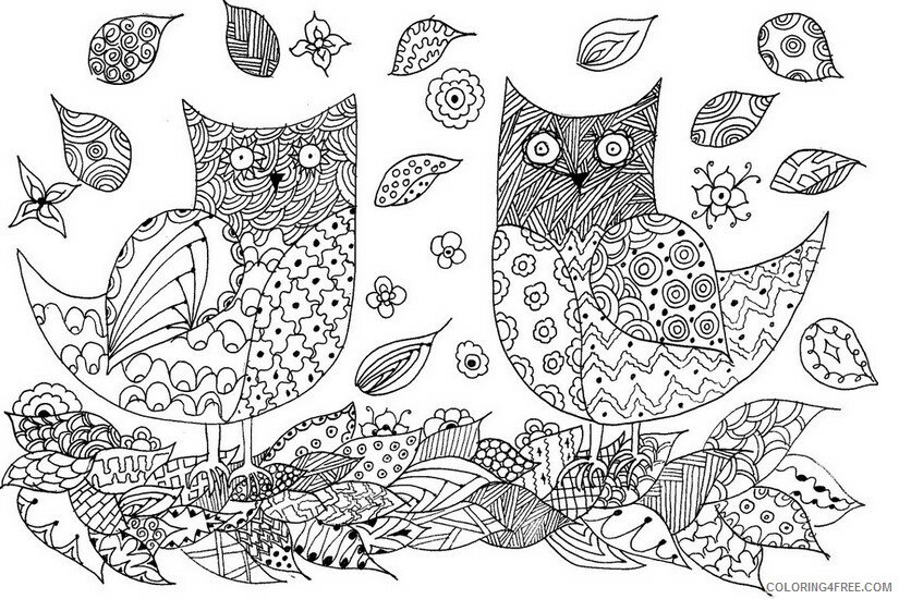 Adult Animals Coloring Pages Animal for Adults Owls Printable 2020 125 Coloring4free