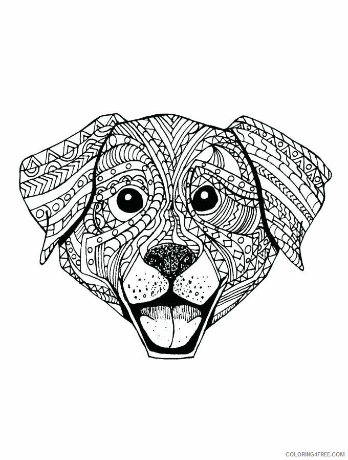 Adult Animals Coloring Pages Dog Animal for Adults Printable 2020 145 Coloring4free