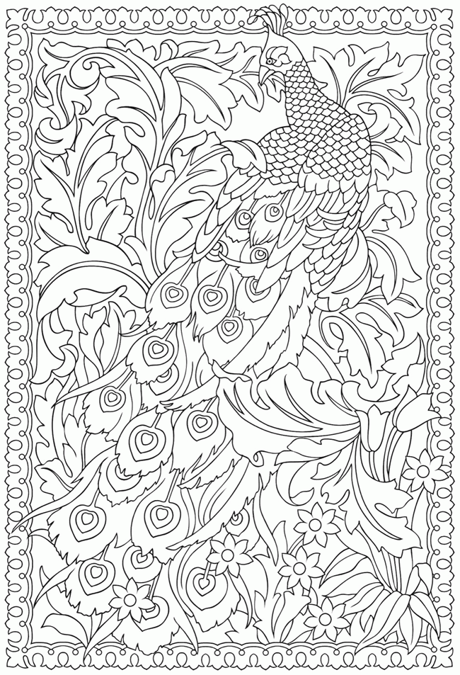 Adult Animals Coloring Pages Peacock for Adults Printable 2020 162 Coloring4free