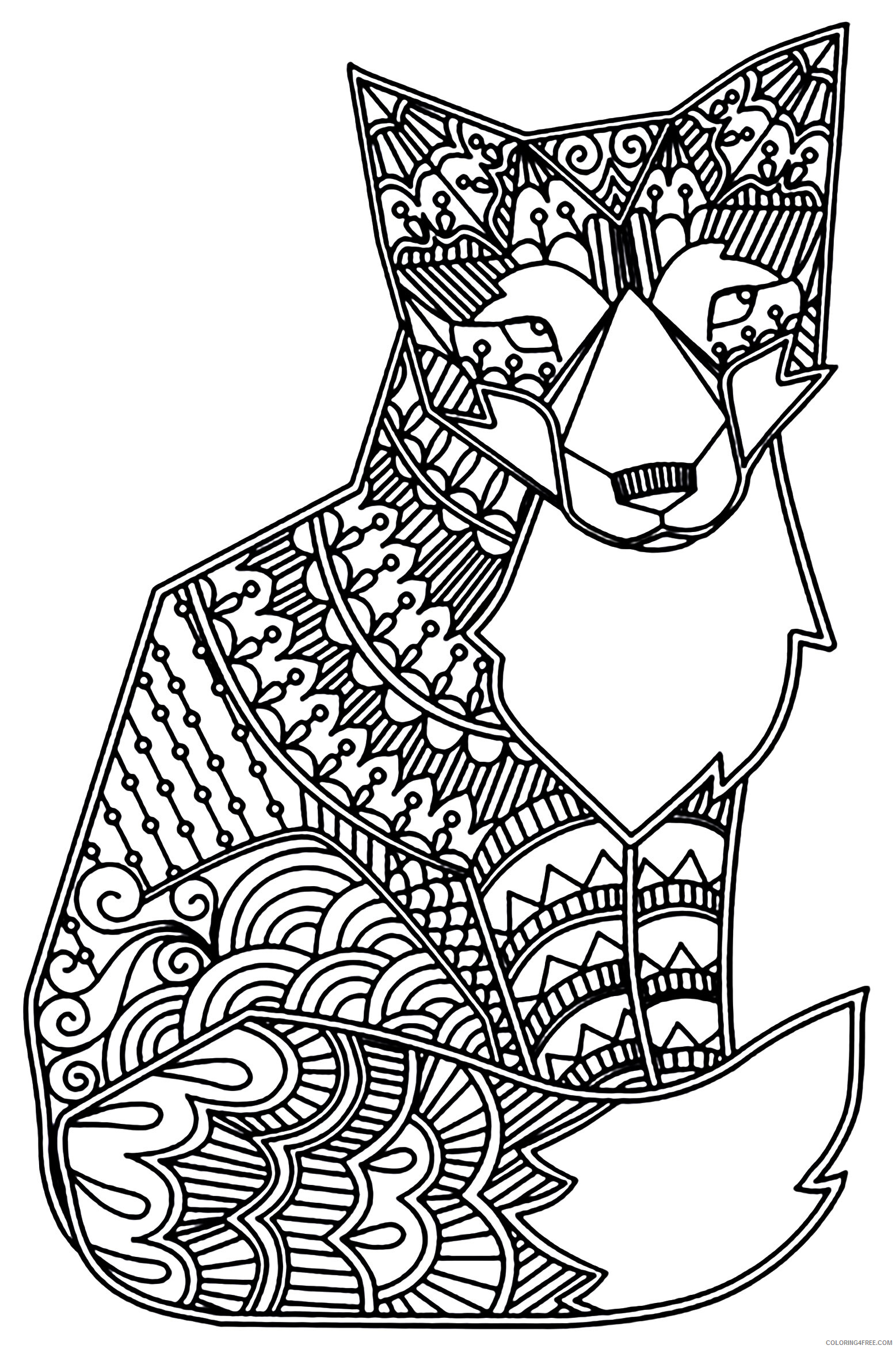 Adult Animals Coloring Pages adult fox Printable 2020 085 Coloring4free