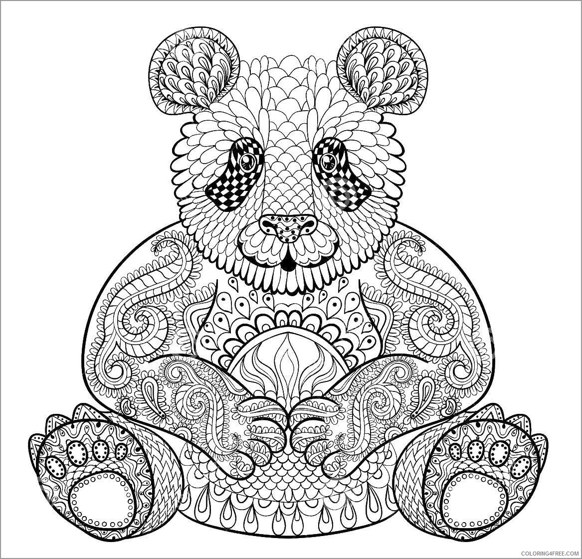 Adult Animals Coloring Pages printable panda for adult Printable 2020 166 Coloring4free