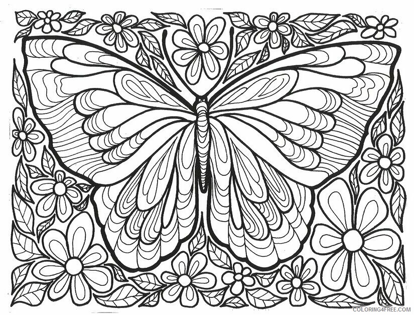 Adult Butterfly Coloring Pages Butterfly Design Adult Printable 2020 187 Coloring4free