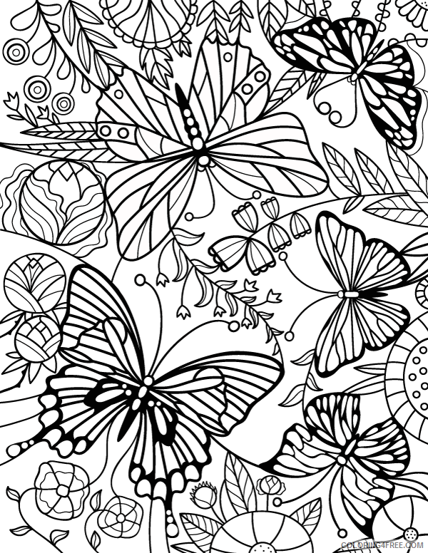 Adult Butterfly Coloring Pages Butterfly for Adults Printable 2020 186 Coloring4free