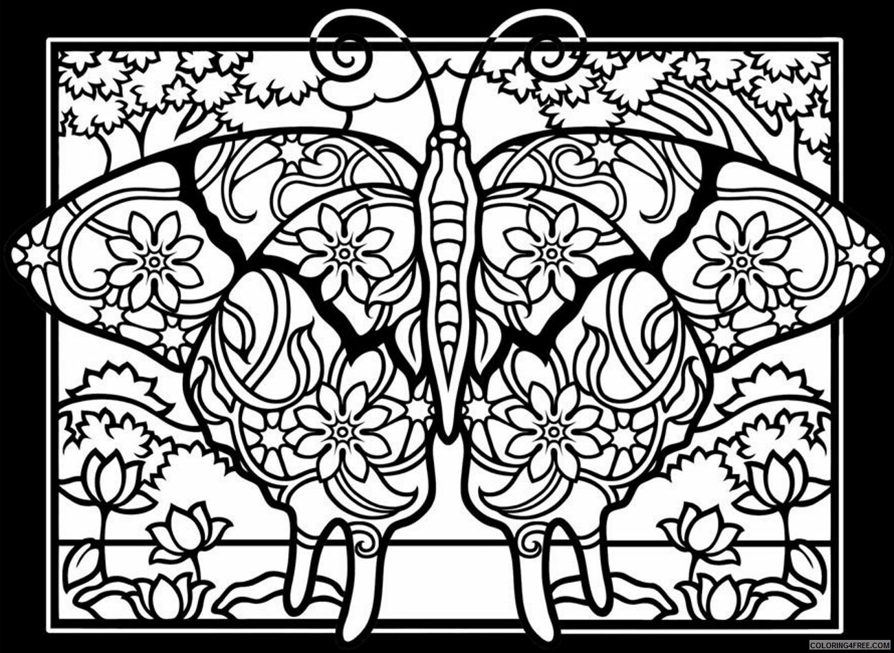 Adult Butterfly Coloring Pages Detailed Butterfly for Adults Printable 2020 195 Coloring4free