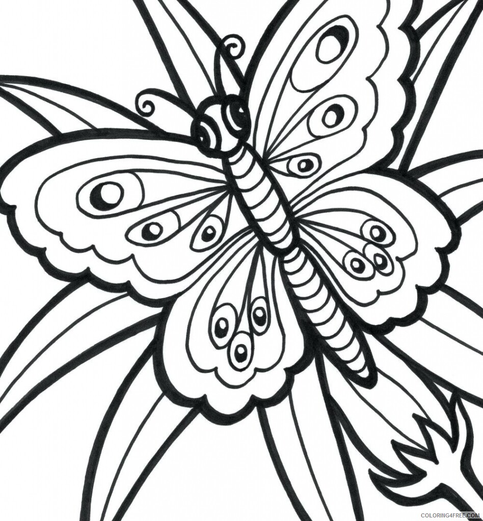 Adult Butterfly Coloring Pages Easy Butterfly for Adults Printable 2020 196 Coloring4free